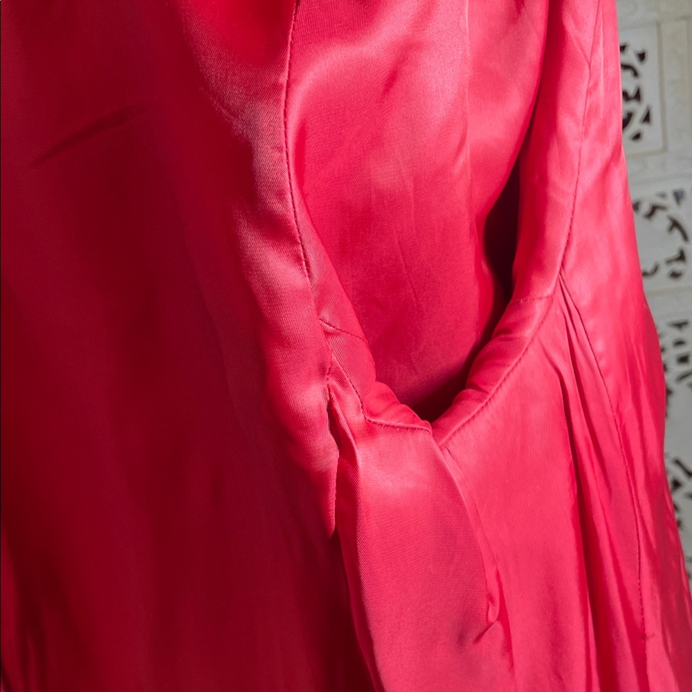 L'AGENCE Red Fringed Open-Front Blazer - Picture 14 of 16